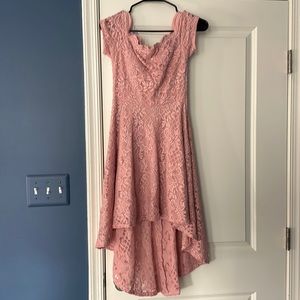 Blush pink fancy sparkly floral dress
